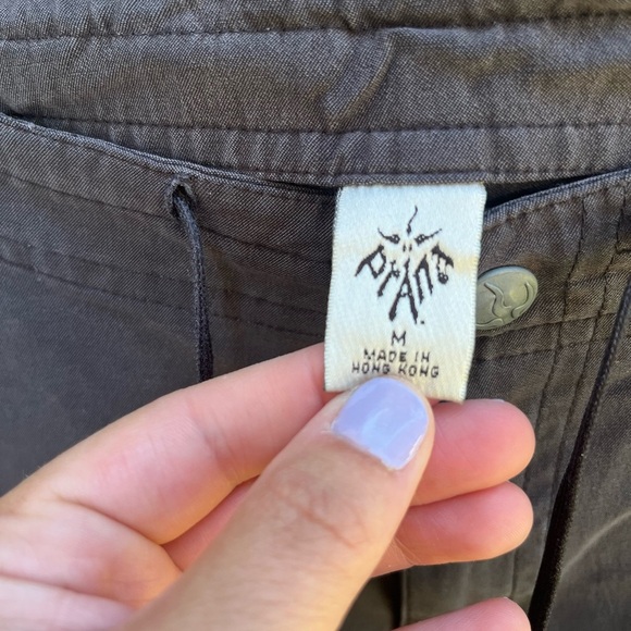 Prana Wide Leg Gray Cotton Nylon blend Hiking  Drawstring Pants Size Medium - Picture 3 of 5